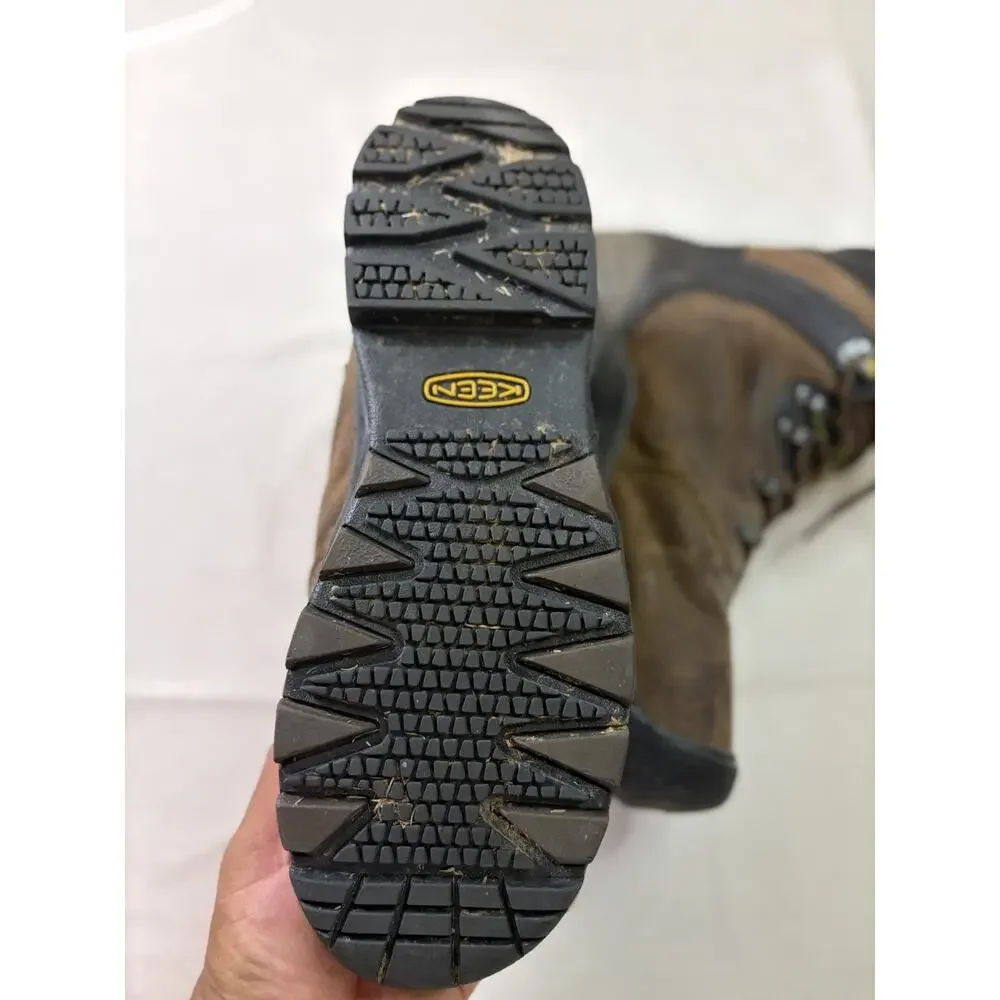 KEEN Louisville Work Boots Men’s 12 EE Brown Leather Waterproof Steel Toe 6in